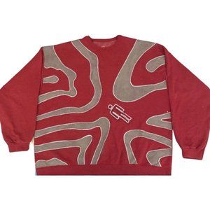 GET TO KNOW YOUR FUCKING DEMONS.  Hand painted customized sweatshirt, Red, XL